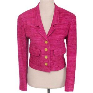 CARLISLE Hot Pink Dupioni Silk Cropped Blazer